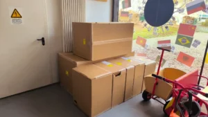 Anlieferung des Outdoor Krippensets