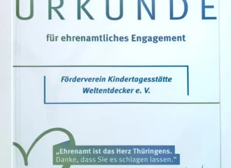 Urkunde ehrenamtliches Engagement des TLVwA